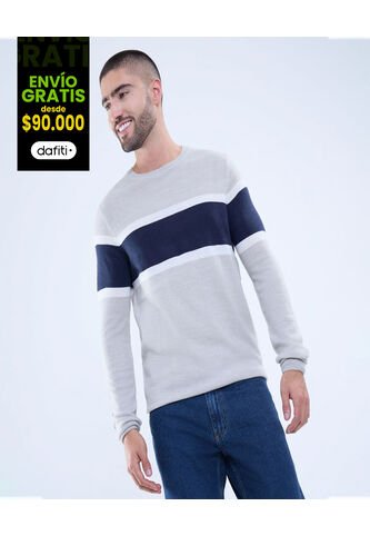 Saco Para Hombre Cuello Redondo Color Gris  Marca Ostu #60330042 Ostu