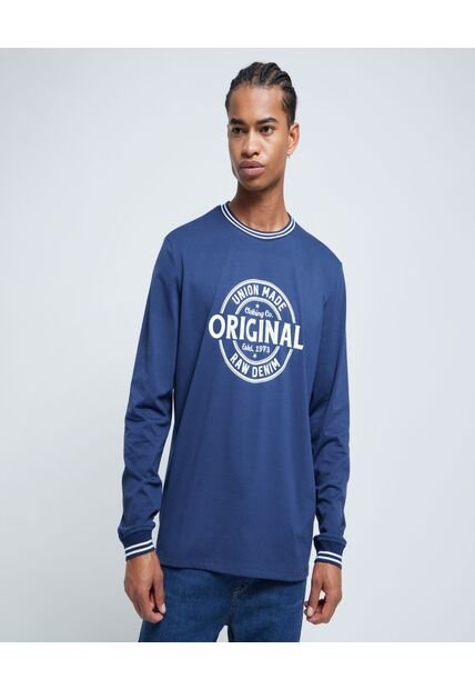 Camiseta Para Hombre Manga Larga Color Azul  Marca Ostu #60091313