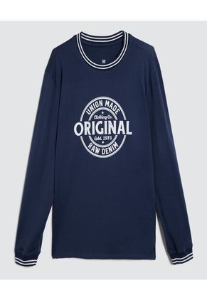 Camiseta Para Hombre Manga Larga Color Azul  Marca Ostu #60091313