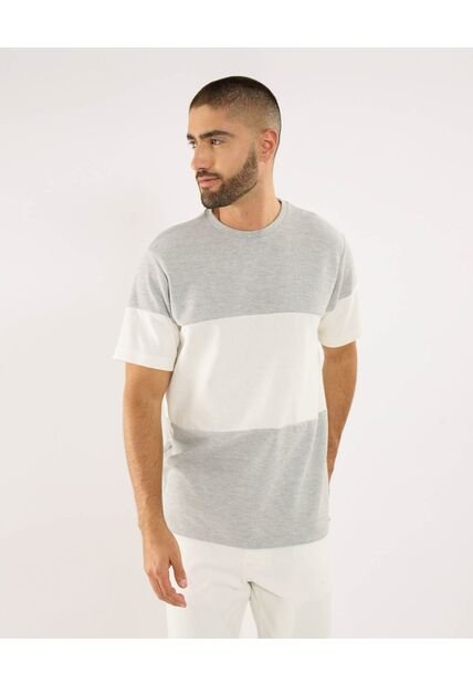 Camiseta Para Hombre Manga Corta Cuello Redondo Color Gris Marca Ostu #60091782