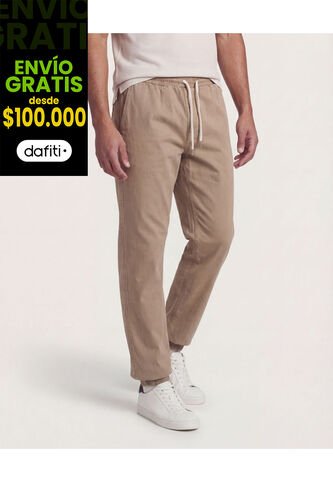 Jean  Para Hombre Jogger Color Beige Marca Ostu #60160459 Ostu