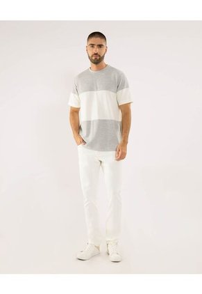 Camiseta Para Hombre Manga Corta Cuello Redondo Color Gris Marca Ostu #60091782