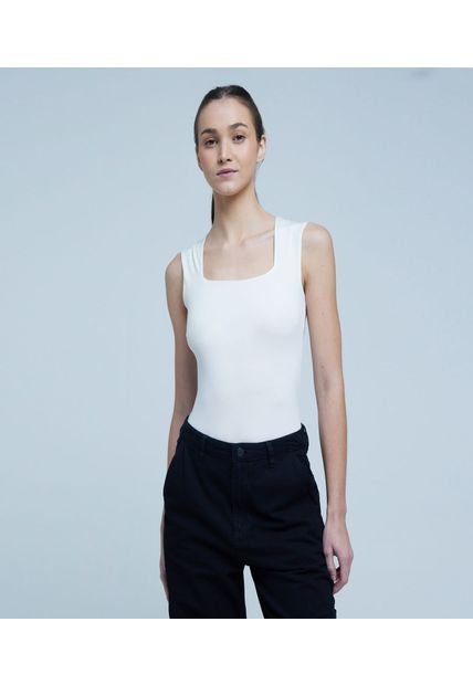 Body Para Mujer Ostu Color Blanco Material 90% Poliéster 10% Elastano