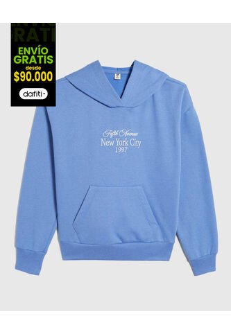 Buzo Para Niña Hoodie Color Azul  Marca Ostu #90060122 Ostu