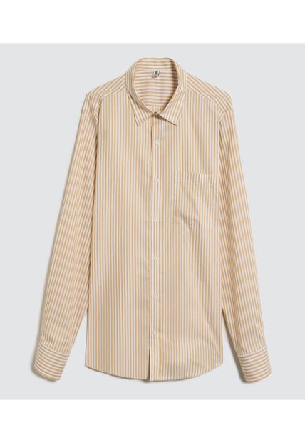 Camisa Para Hombre Manga Larga Con Bolsillo Color Amarillo  Marca Ostu #60010670