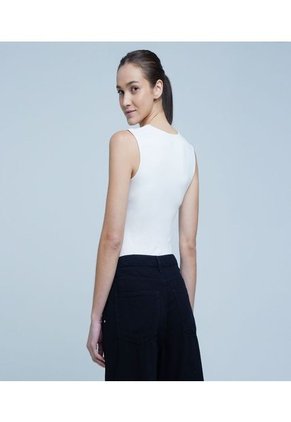 Body Para Mujer Ostu Color Blanco Material 90% Poliéster 10% Elastano