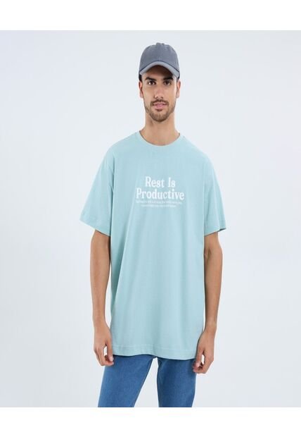 Camiseta Para Hombre Manga Corta Cuello Redondo Color Azul Marca Ostu #60091647