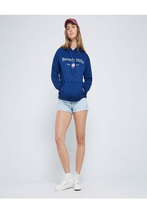 Buzo Para Mujer Hoodie Color Azul  Marca Ostu #40060352