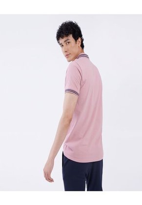 Polo Para Hombre Cuello Tejido Sin Bolsillo Color Rosa Marca Ostu #60110536