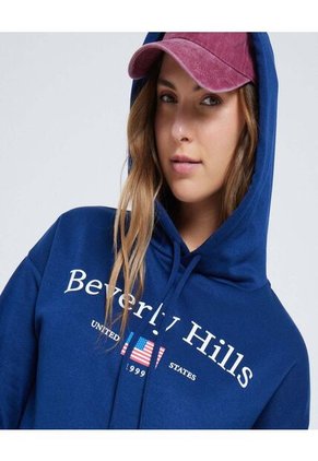 Buzo Para Mujer Hoodie Color Azul  Marca Ostu #40060352