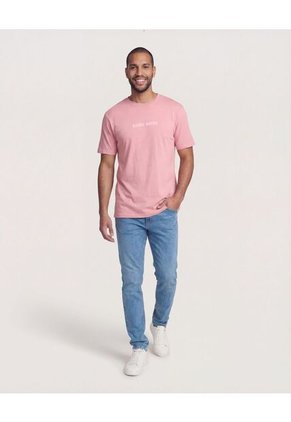 Camiseta  Para Hombre Manga Corta Cuello Redondo Color Coral Marca Ostu #60091674