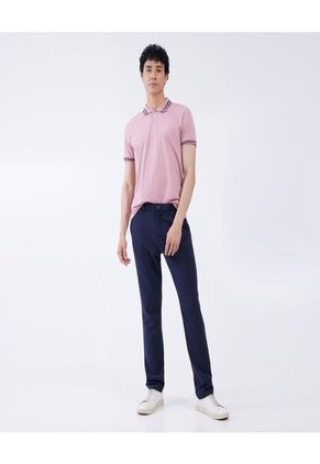 Polo Para Hombre Cuello Tejido Sin Bolsillo Color Rosa Marca Ostu #60110536