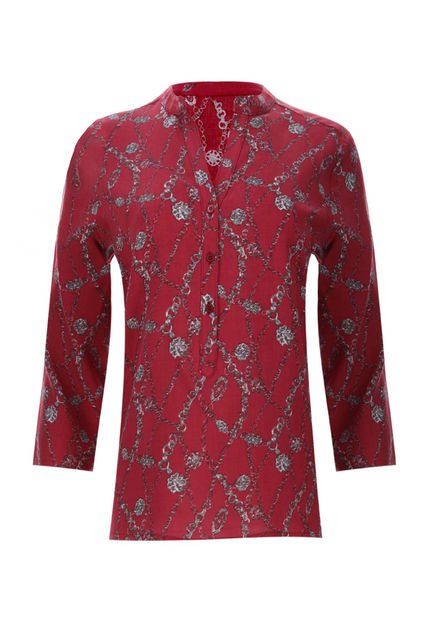 Blusa Para Mujer Manga 3/4 Color Vino Marca Ostu #40120469