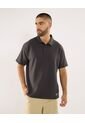 Polo Para Hombre Cuello Maquina Sin Bolsillo Color Gris Marca Ostu #60110815 de Ostu