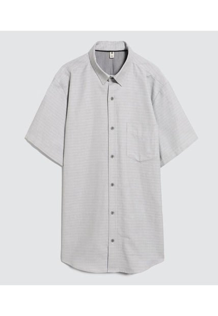 Camisa Para Hombre Manga Corta Con Bolsillo Color Gris  Marca Ostu #60010719