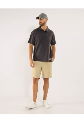 Polo Para Hombre Cuello Maquina Sin Bolsillo Color Gris Marca Ostu #60110815