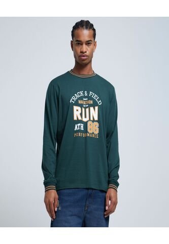 Camiseta Para Hombre Manga Larga Color Verde  Marca Ostu #60091312 Ostu