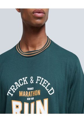 Camiseta Para Hombre Manga Larga Color Verde  Marca Ostu #60091312