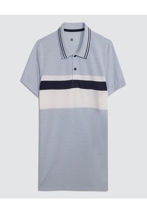 Polo Para Hombre Cuello Tejido Sin Bolsillo Color Azul Marca Ostu #60110544