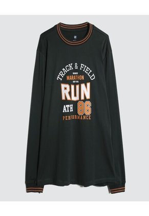 Camiseta Para Hombre Manga Larga Color Verde  Marca Ostu #60091312