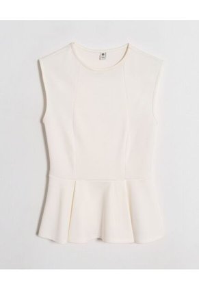 Camiseta Para Mujer Manga Sisa Cuello Redondo Color Beige Marca Ostu #40092680