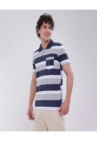 Polo Para Hombre Cuello Tejido Con Bolsillo Color Gris  Marca Ostu #60110645 Ostu