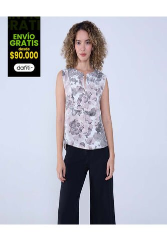 Blusa Para Mujer Manga Sisa Color Gris  Marca Ostu #40121082 Ostu