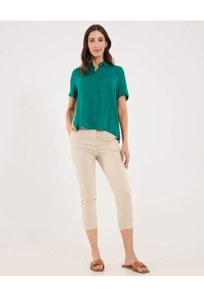 Pantalon Para Mujer Capri Color Beige Marca Ostu #40070771