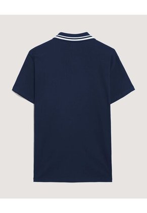 Polo  Para Hombre Cuello Tejido Sin Bolsillo Color Azul Marca Ostu #60110901