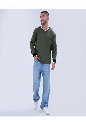 Buzo Para Hombre Cuello Redondo Color Verde Marca Ostu #60060452