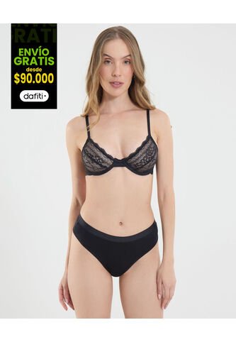 Bralette Para Mujer Encaje Color Negro Marca Ostu #40810005 Ostu