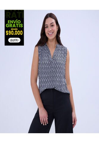 Blusa Para Mujer Manga Sisa Color Negro Marca Ostu #40121069 Ostu