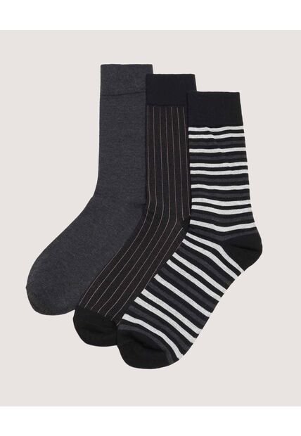 Medias X3 Para Hombre Caña Larga Color Negro Marca Ostu #60980336