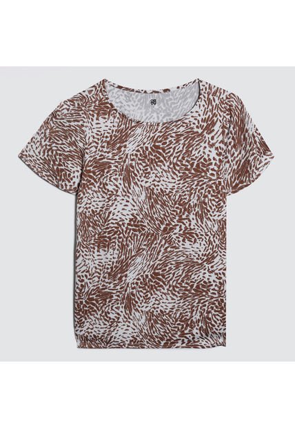 Camiseta Para Mujer Manga Corta Color Café  Marca Ostu #40091973