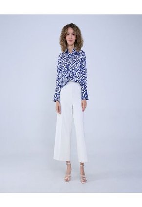 Camisa Para Mujer Manga Larga Color Azul Rey Marca Ostu #40010261