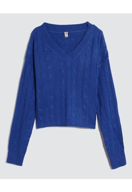 Saco Para Mujer Cuello V Color Azul  Marca Ostu #40330086