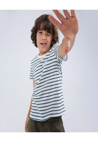 Camiseta Para Niño Manga Corta Color Verde  Marca Ostu #80090210 Ostu