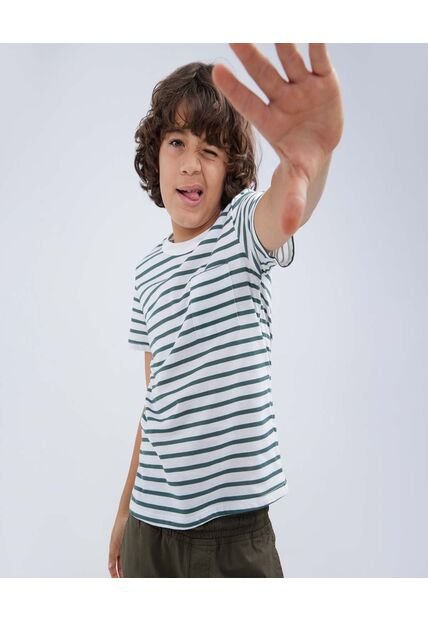 Camiseta Para Niño Manga Corta Color Verde  Marca Ostu #80090210