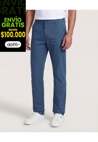 Pantalón  Para Hombre Chino Color Azul Marca Ostu #60070564 Ostu