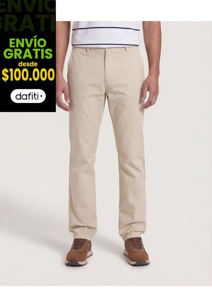 Pantalón  Para Hombre Chino Color Beige Marca Ostu #60070564