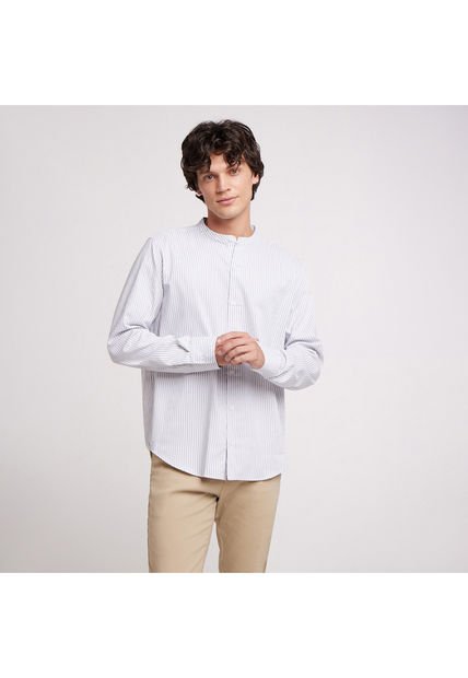 Camisa Para Hombre Manga Larga Sin Bolsillo Color Gris  Marca Ostu #60010514