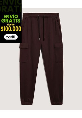 Pantalón  Para Hombre Jogger Cargo Color Café Marca Ostu #60070580 Ostu