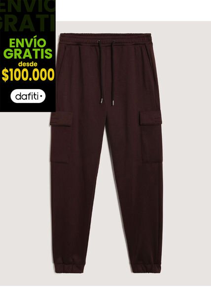 Pantalón  Para Hombre Jogger Cargo Color Café Marca Ostu #60070580