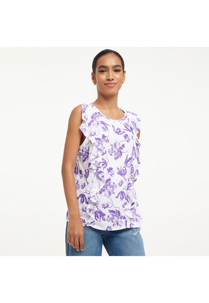 Blusa Para Mujer Manga Sisa Color Morado Marca Ostu #40120726