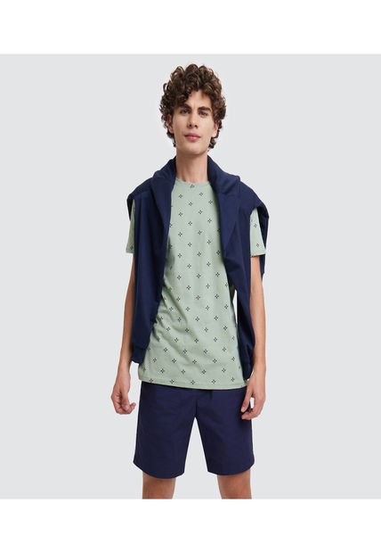 Camiseta Para Hombre Manga Corta Color Verde  Marca Ostu #60090794
