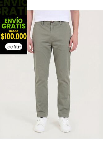 Pantalón  Para Hombre Chino Color Verde Marca Ostu #60070543 Ostu