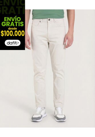 Pantalón  Para Hombre 5 Bolsillos Color Beige Marca Ostu #60070544 Ostu