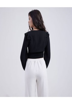 Blusa Para Mujer Manga Larga Color Negro Marca Ostu #40120876