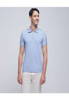 Polo Para Hombre Cuello Tejido Sin Bolsillo Color Azul  Marca Ostu #60110668