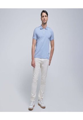 Polo Para Hombre Cuello Tejido Sin Bolsillo Color Azul  Marca Ostu #60110668